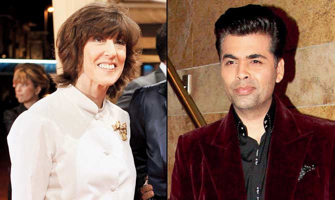 Karan Johar and (left) Nora Ephron Pic/AFP