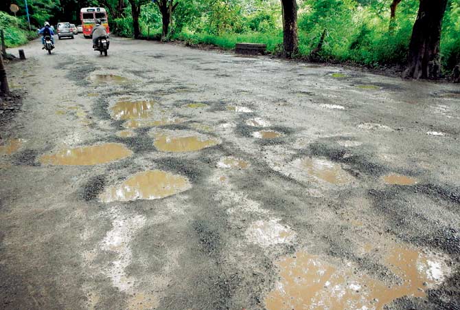 The contracts for potholes repairs in the monsoon have been given  to the contractors who do pre-monsoon repair works. File pic for representation