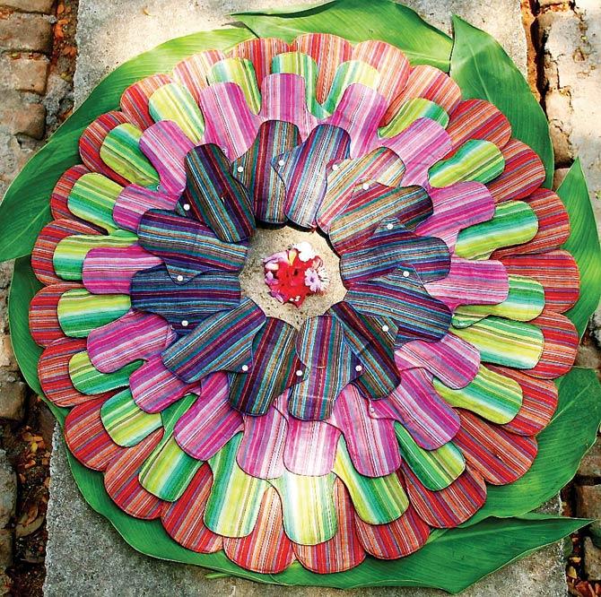A cloth pad mandala created by Eco Femme