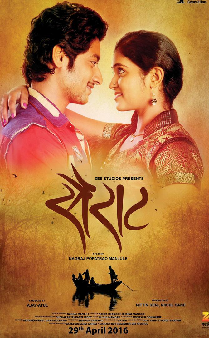 A poster of Marathi film Sairat that has received critical acclaim and rave commercial success