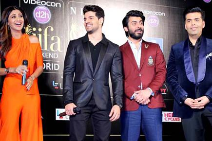 Shilpa Shetty, Fawad Khan and Karan Johar at IIFA event