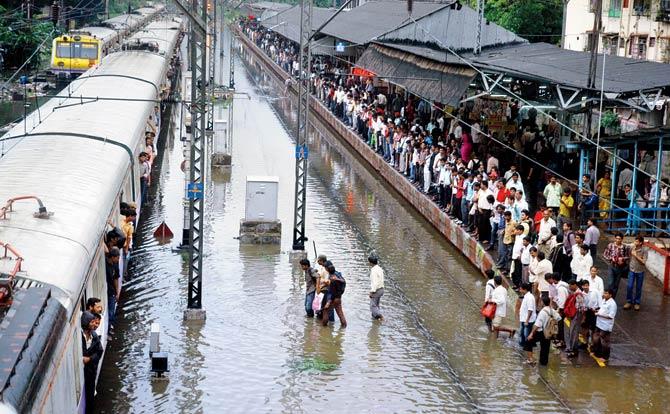 One good shower, and train services across the city crawl to a standstill. File pic