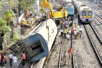 Mumbai: Long-distance train's coach turns turtle near Lower Parel station