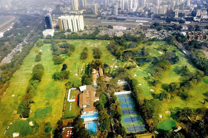 An aerial view of Willingdon Club at Haji Ali. Pic/Suresh Karkera