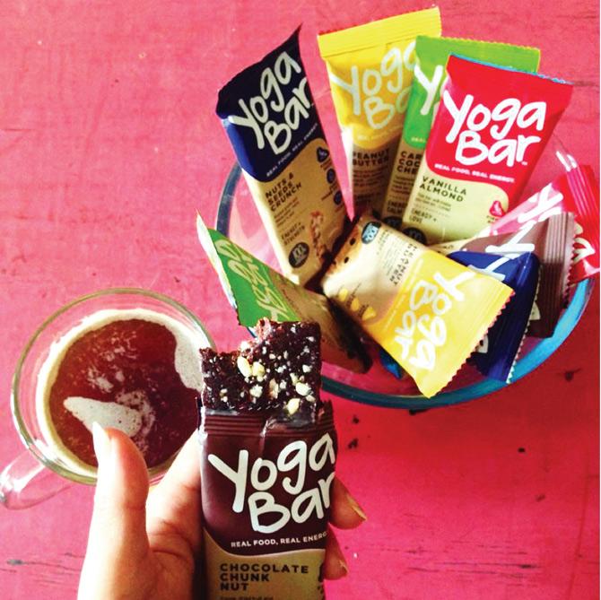 Quell you hunger pangs by snacking on a yoga bar