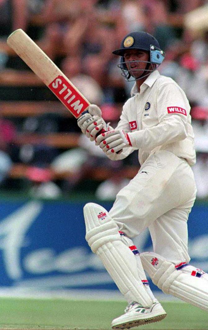 Rahul Dravid during his historic knock against Australia at Eden Gardens in 2001. Pic/AFP