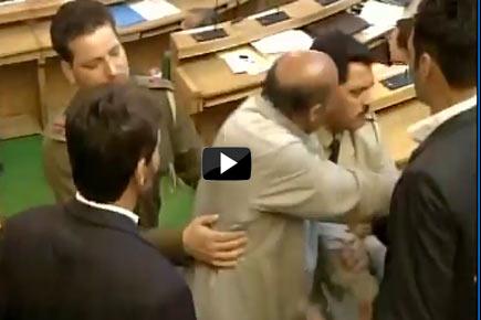 Watch Video: Engineer Rashid marshalled out of J&K Assembly for creating uproar 