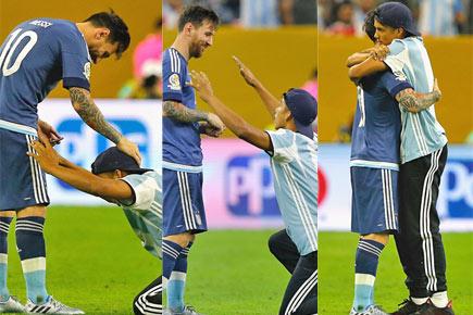 Watch video: Fan bows before Messi, gets a hug at Copa America