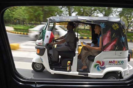 Photos: Mexico's Ambassador to India travels in an auto 