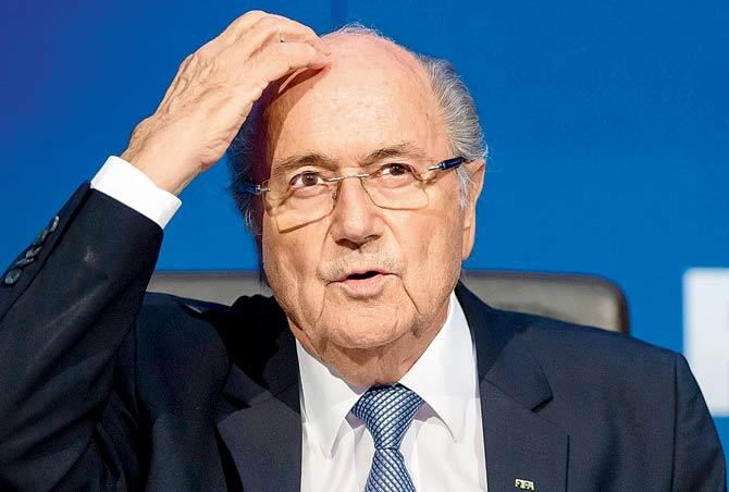 Sepp Blatter gestures during the a FIFA Executive Committee meeting in Zurich, Switzerland last year. pic/Getty Images