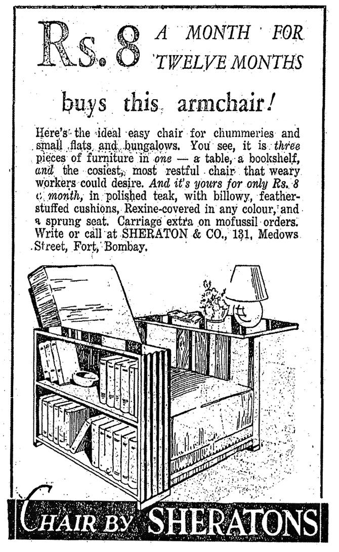 Consumer is king: “I see an increasing trend towards personalisation in the text as compared to what you see in the 1920s or 1910s, when ads weren’t as free with visuals, and more static in composition,” says McGowan. This ad speaks of a 3-uses-in-1 chair that can be yours for an EMI of just Rs 8 a month. Pic Courtesy: Times of India, 9 July 1934, p. 12 