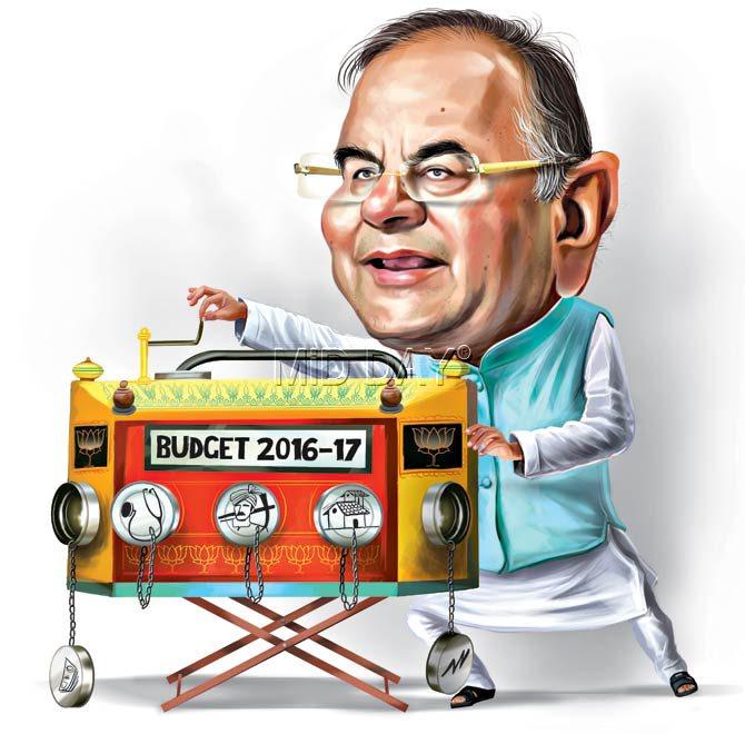 Finance Minister Arun Jaitley. Illustration/Uday Mohite