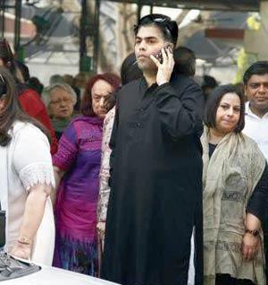 Karan Johar at the funeral in New Delhi