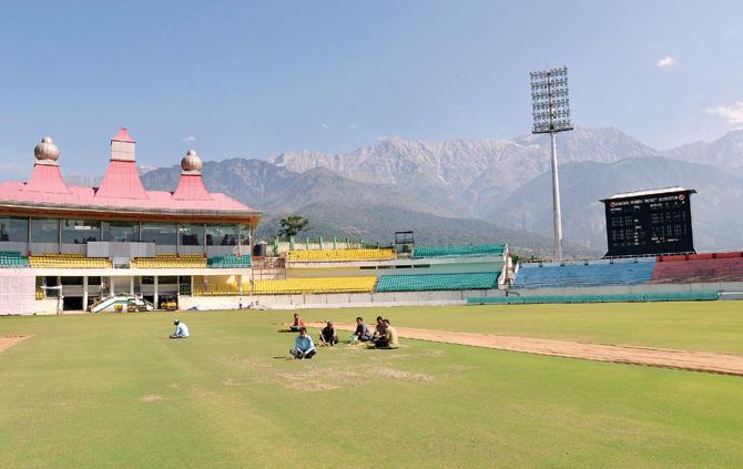 A general view of the Himachal Pradesh Cricket Association Stadium in Dharamsala. Pic/AFP