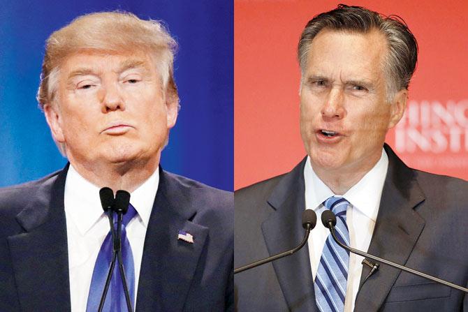 Trump, while addressing an election campaign, called Romney a failed presidential candidate who ran a “horrible campaign”. PICS/AFP