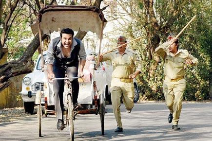 Krushna Abhishek's fun ride on the sets of his film in Mumbai
