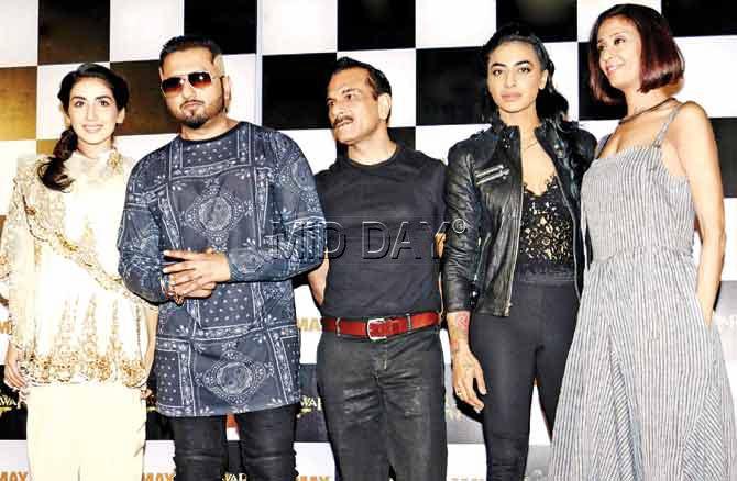 Parul Gulati, Yo Yo Honey Singh, Pawan Malhotra, VJ Baani and Achint Kaur. Pic/ Swarali Purohit