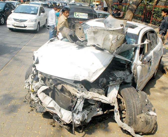 The driver’s out of control Honda Accord first struck an auto rickshaw, killing the driver and later, hit a bike, killing the motorist who was driving it. File pic