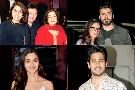 Alia, Sidharth and Fawad watch 'Kapoor & Sons' with their families