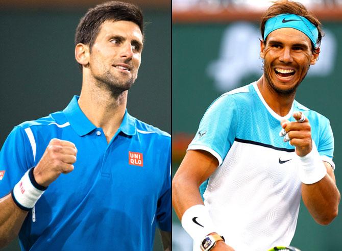 Novak Djokovic and Rafael Nadal. Pics/AFP
