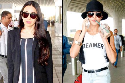 Spotted: Karishma Kapoor, Jacqueline Fernandez at Mumbai airport