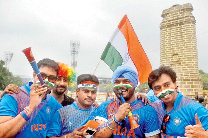 Indian fans at the big Indo-Pak clash in Kolkata on Saturday