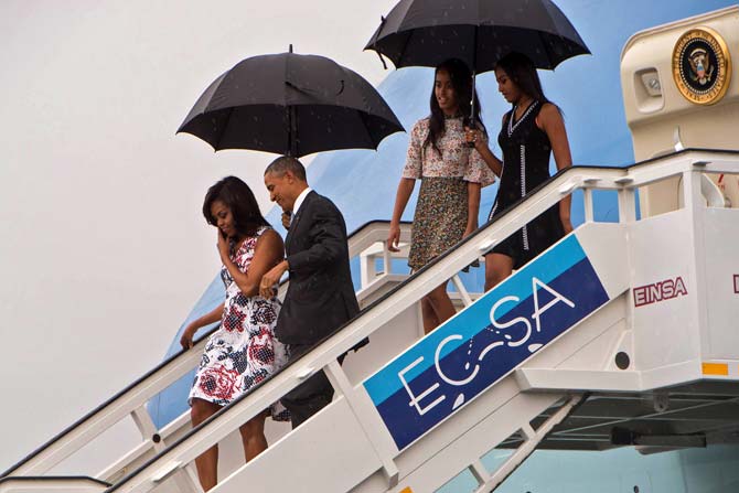 US President Barack Obama along with family in Cuba