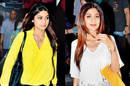 Shamita and Shilpa Shetty's movie outing with family