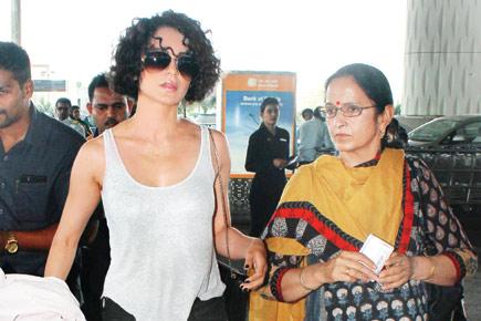 Spotted: Kangana Ranaut with her mother at Mumbai airport