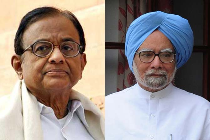 P Chidambaram and Manmohan Singh