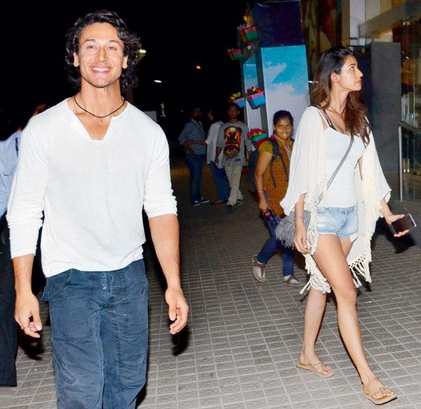 Tiger Shroff and Disha Patani kept their distance while walking out of a city multiplex
