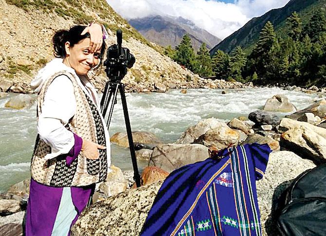 Director Barnali Ray Shukla during a shoot for Liquid Borders