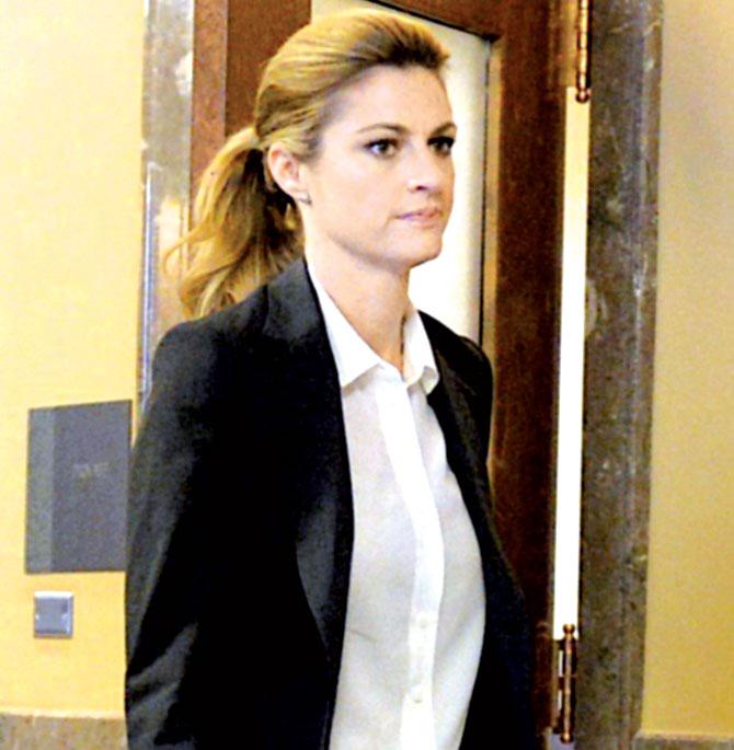 Erin Andrews at the Nashville court on Monday. Pic/AFP