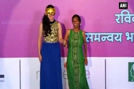 Acid attack victims walk the ramp in Bhopal 