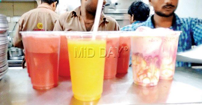 Staffers rustle up juices in a jiffy at Amar juice centre