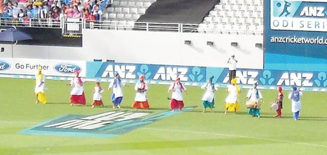 A Bhangra gig during the break at an India-New Zealand ODI game in Eden Park, Auckland in 2014