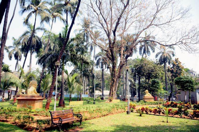 The Bhatia Baug was shut for nearly 15 years. It now has a walking track, work is on for a water fountain and an open air gym. Pics/Bipin Kokate