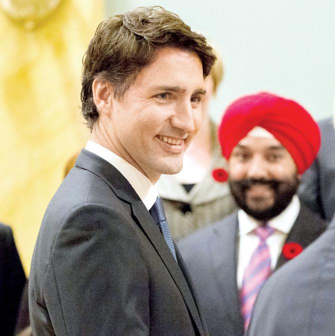 Canadian PM Justin Trudeau at his cabinet’s swearing-in ceremony in Ottawa last year. File Pic/AFP