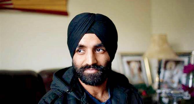 Captain Simratpal Singh (28) was in December last year granted a temporary religious accommodation to serve in the US Army while maintaining his Sikh turban, unshorn hair and beard. Pic/Sikh Coalition