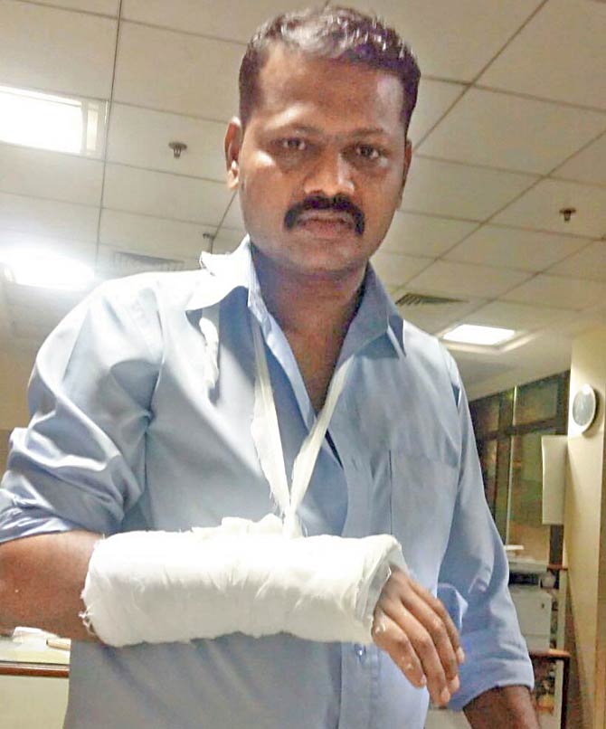 Deepak Chavan’s arm has been in bandages since the brawl, and medical case papers state he also suffered blunt trauma, bite mark and chest pain, among other complaints