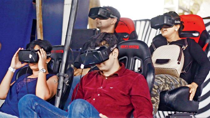 You need to wear Oculus glasses to enjoy the simulated rollercoaster ride
