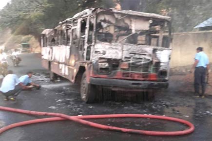 Close shave for passengers as ST bus catches fire in Pune