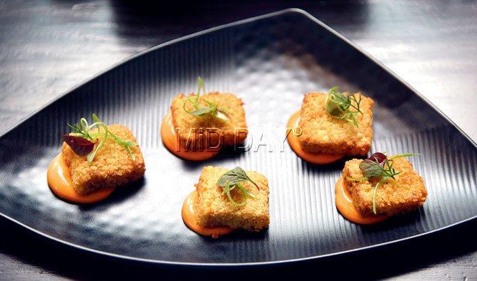 Fried Potato And Cheese With Andalouse Sauce. Pics/Sameer Markande