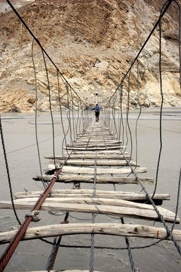 The Hanging bridge of Passu in Pakistan. Pics courtesy/ Walking the Himalayas published by hachette