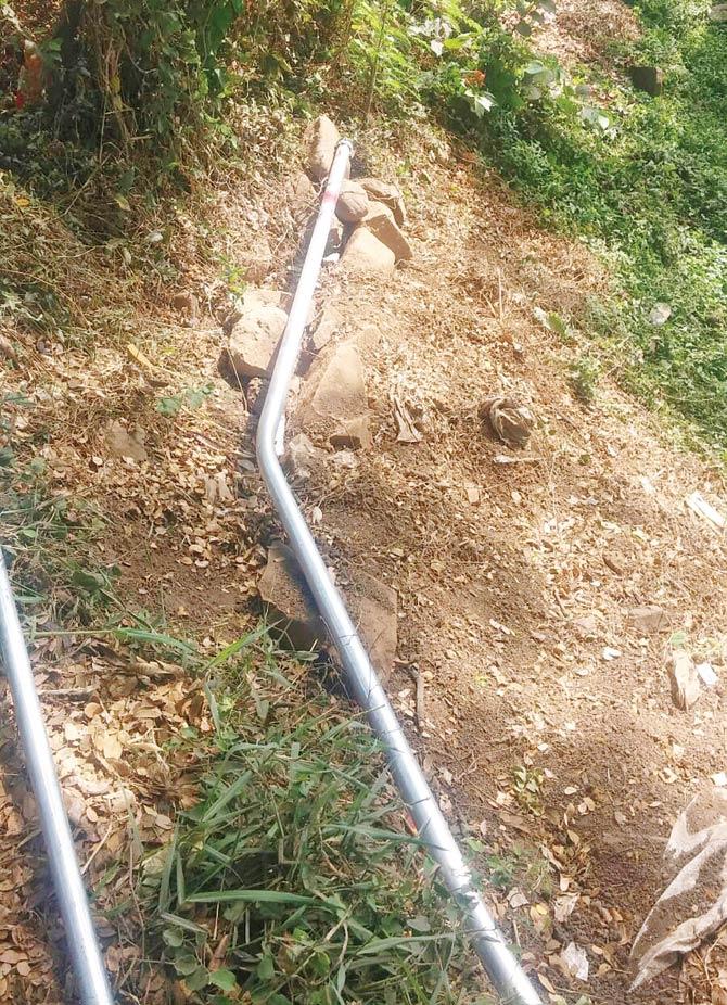 The authorities also learnt that a few locals were making illegal connections from the pipeline to their homes, and the pipes and other equipment were all confiscated
