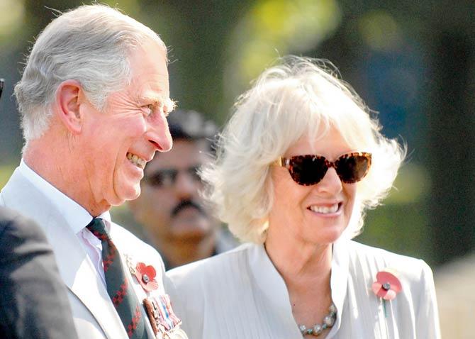 Camilla Parker Bowles with husband Prince Charles during their visit to India