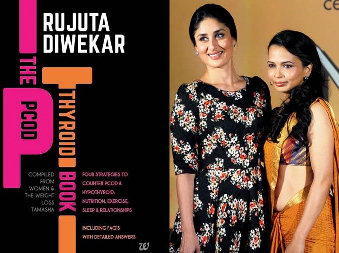 Cover of the book; (right) Kareena Kapoor with Rujuta Divekar at an earlier event
