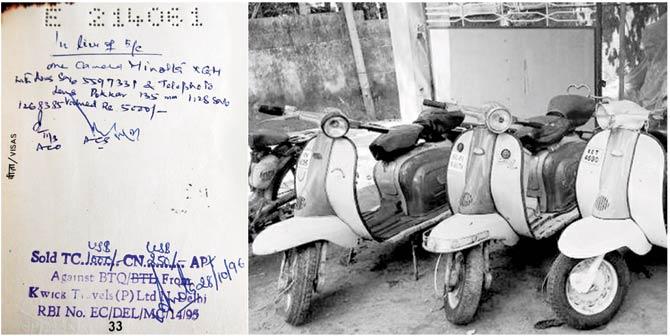 Most of the stories shared on the website discuss the scarcity of goods and services. For instance, how it would take years to get a scooter (right) or even a phone connection. Those travelling overseas would also have to mention the serial number of the camera they were carrying (left)