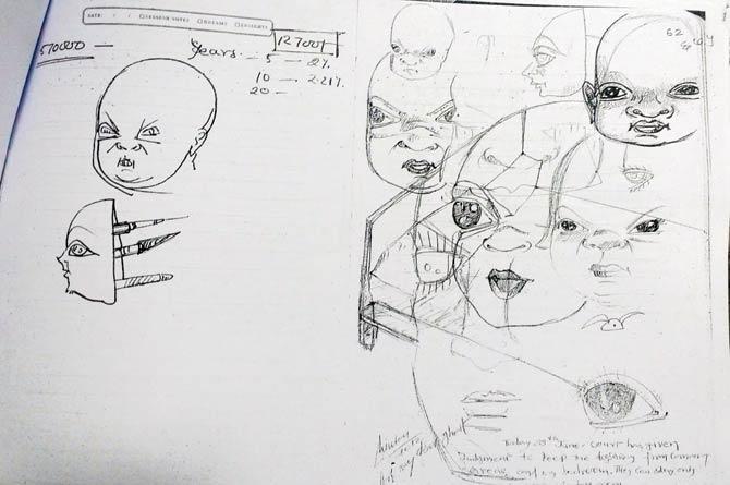 Sketches and words in Chintan Upadhyay’s diary reveal his state of mind