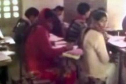 Students caught cheating during board exams in Mathura